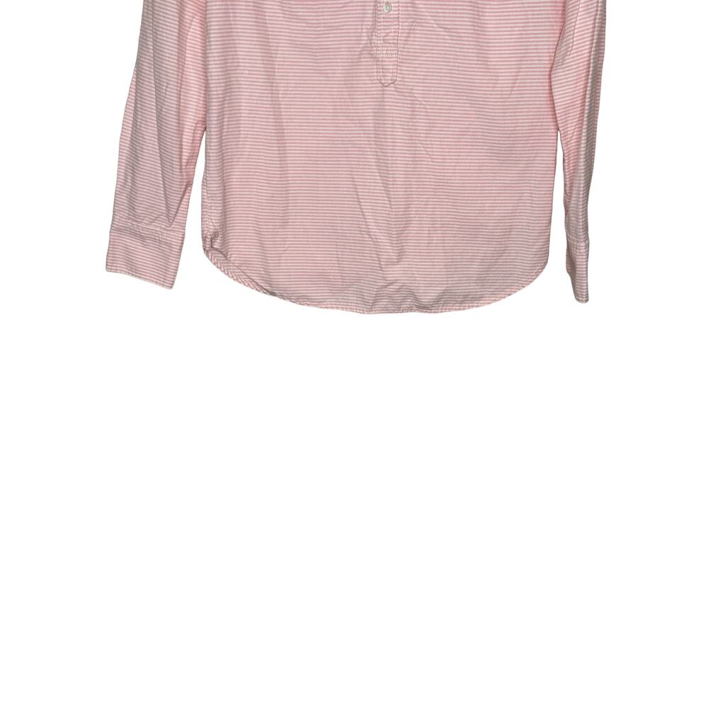 J.Crew Women's Top Shirt Embroidered Striped Long Cuffed Sleeve Button Pink XS - Picture 4 of 10
